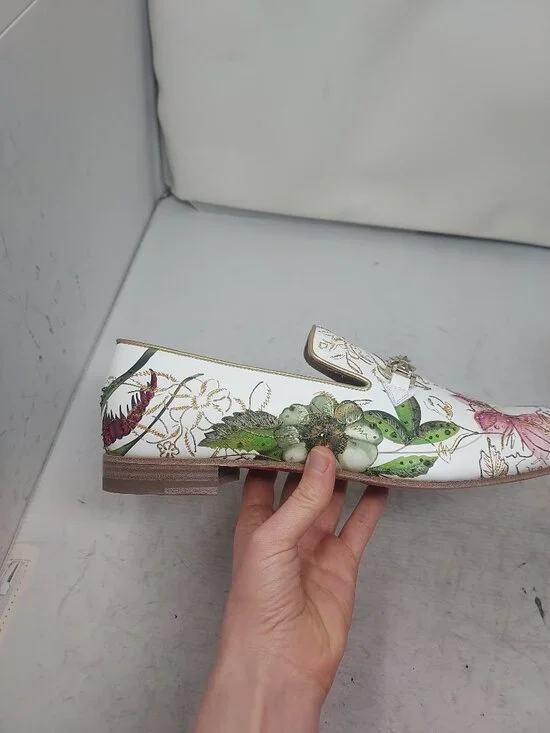 Christian Louboutin MENS White Dandyswing Floral Loafer - Picture 9 of 11